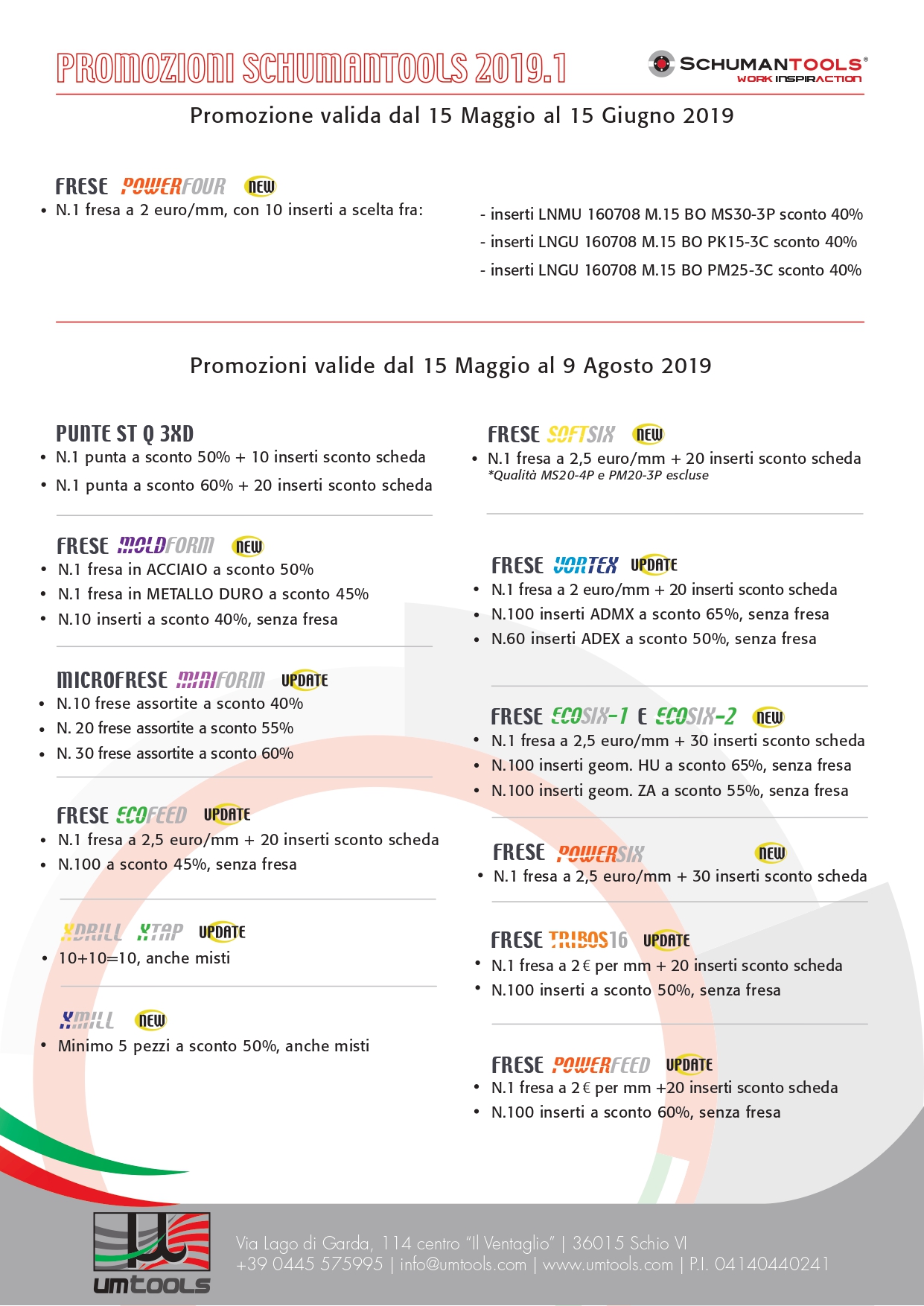 promozioni schumantools 2019